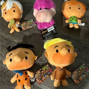 The flintstones plush collection new with tag 8 inches ea. all 5 characters